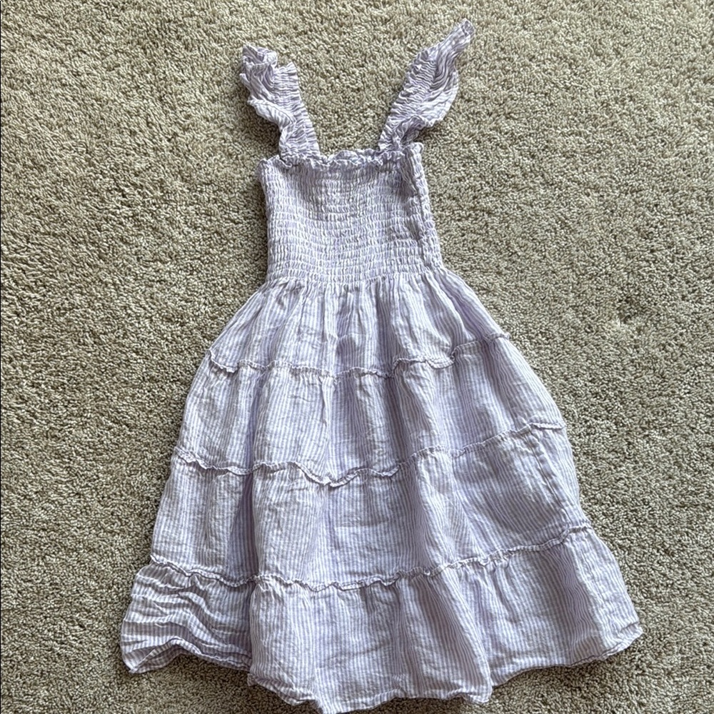 Hill House Lilac Striped Kids Nap Dress